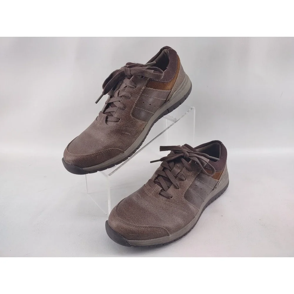 Clarks Ryley Street Men's SZ 10 M Brown Distressed Leather Comfort Walking Shoes